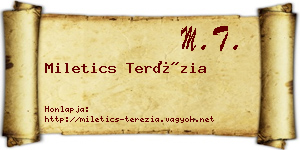 Miletics Terézia névjegykártya